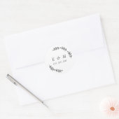 ラウレルリースの結婚式モノグラム ラウンドシール (封筒)
