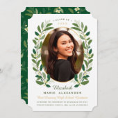 ラウレルリース フォト 卒業おめでとう 案内状 (正面/裏面)