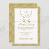 ラウレルリース 50周年 結婚記念日 招待状 (正面/裏面)