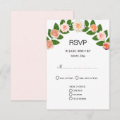 ラウレル＆ローズ フラワーズ ウェディング 出欠カード (正面/裏面)