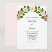 ラウレル＆ローズ フラワーズ ウェディング 招待状 (正面/裏面)