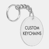 ラウンカスタムドキーチェパーソナライズされたーンテンプレート キーホルダー (正面左)