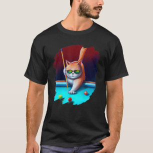 ラウンジでビリヤードをする涼しげなネコ Cool Cats 1 Tシャツ