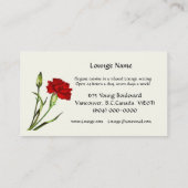 ラウンジまたはレストランの名刺テンプレート 名刺 (裏面)