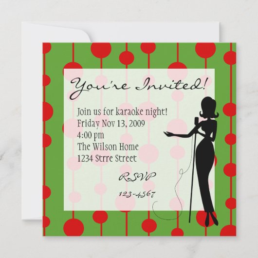 ラウンジシンガークリスマスカラーズ 招待状 (正面)