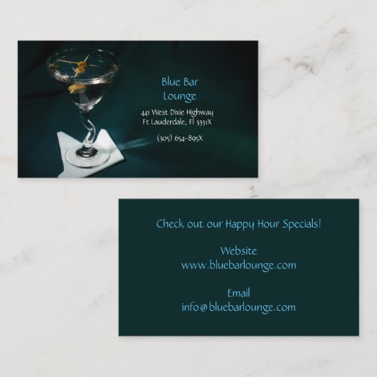ラウンジダークグリーンマルティニバー名刺 名刺 (正面/裏面)