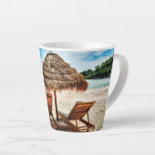 ラウンジチェアオンビーチ装飾用クッション カフェラテマグ (右アングル)