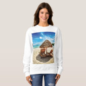 ラウンジチェアオンビーチ装飾用クッション スウェットシャツ (正面フル)