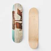 ラウンジチェアオンビーチ装飾用クッション スケートボード (正面)