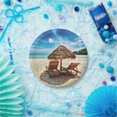 ラウンジチェアオンビーチ装飾用クッション ペーパープレート (パーティー)