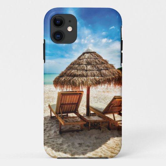 ラウンジチェアオンビーチ装飾用クッション Case-Mate iPhoneケース (裏面)
