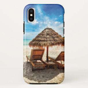 ラウンジチェアオンビーチ装飾用クッション iPhone XSケース