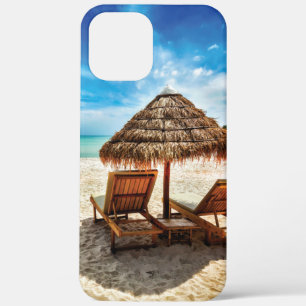 ラウンジチェアオンビーチ装飾用クッション iPhone 12 PRO MAX ケース