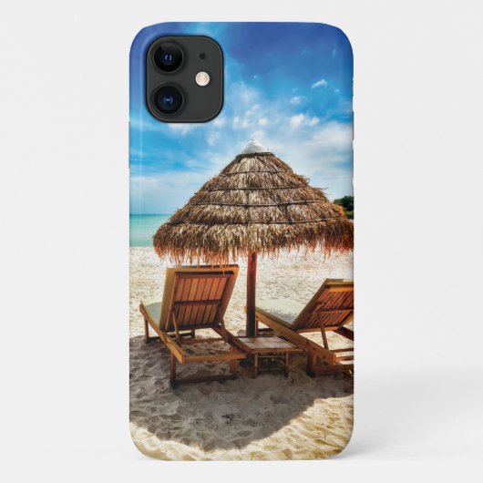 ラウンジチェアオンビーチ装飾用クッション Case-Mate iPhoneケース (裏面)