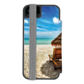 ラウンジチェアオンビーチ装飾用クッション INCIPIO iPhoneウォレットケース (フォリオ裏面)