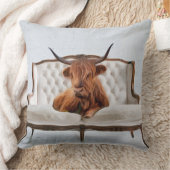 ラウンジハイランドカウオンホワイトヴィンテージソファ クッション (ブランケット)