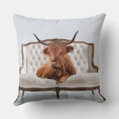 ラウンジハイランドカウオンホワイトヴィンテージソファ クッション (裏面)