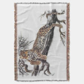 ラウンジヒョウ野生動物アート スローブランケット (正面縦)