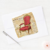 ラウンジビクトリアンチェアミュージカルスコア背景2 スクエアシール (封筒)