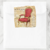 ラウンジビクトリアンチェアミュージカルスコア背景2 スクエアシール (バッグ)