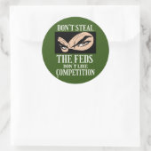 ラウンドおもしろいステッカー「盗まない…4」 ラウンドシール (バッグ)