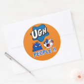 ラウンドおもしろいステッカー「UGH PEOPLE !!」 ラウンドシール (封筒)