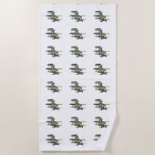 ラウンドかわいらしメリー回転木馬馬のパターンに移動 ビーチタオル (正面)