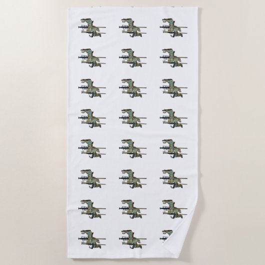 ラウンドかわいらしメリー回転木馬馬のパターンに移動 ビーチタオル (正面)