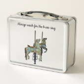 ラウンドかわいらしメリー回転木馬馬弁当箱 メタルランチボックス (裏面)