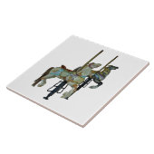 ラウンドかわいらしメリー回転木馬馬陶磁器タイル タイル (側面)