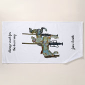 ラウンドかわいらし回転木馬ウマビーチタオル ビーチタオル (正面)