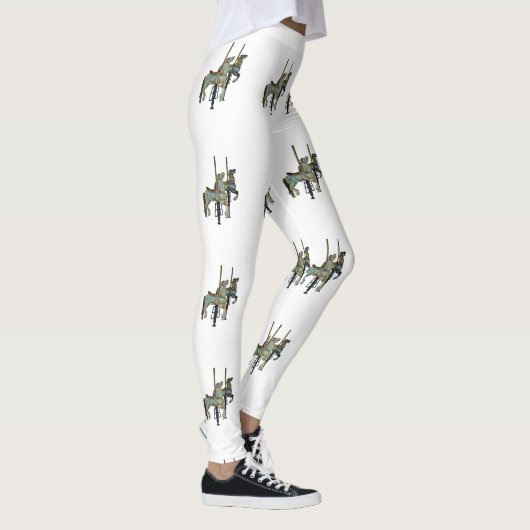 ラウンドかわいらし回転木馬ウマ女子の レギンス (右)