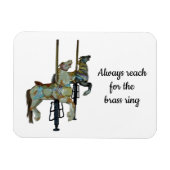 ラウンドかわいらし回転木馬ホース柔軟に行く マグネット (横)