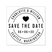 ラウンドはっきりしたハート日付の保存 セルフインキングスタンプ (デザイン)