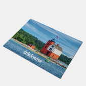 ラウンドアイランドライトハウスウェルカム ドアマット (アングル)