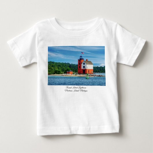 ラウンドアイランドライトハウス ベビーTシャツ (正面)