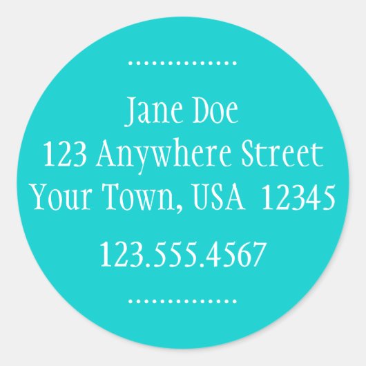 ラウンドアドレスおよび電話番号ラベル ラウンドシール (正面)