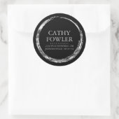 ラウンドアドレスグランジシルバーとブラックラベル ラウンドシール (バッグ)