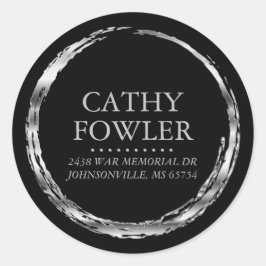 ラウンドアドレスグランジシルバーとブラックラベル ラウンドシール