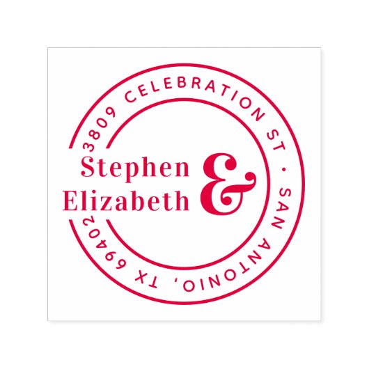 ラウンドアンパサンド結婚差出人住所 セルフインキングスタンプ (デザイン)