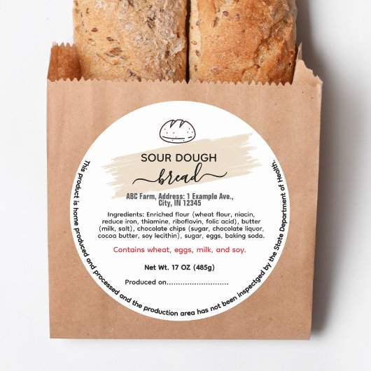 ラウンドインディアナのブレッドコテージ食品法のラベル ラウンドシール