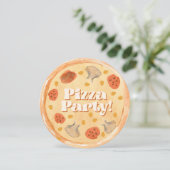 ラウンドウォーターカラーピザバースデーパーティー 招待状 (スタンド正面)