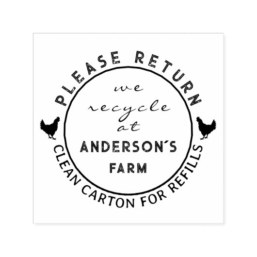 ラウンドエグモダンリターンカートンファームハウス セルフインキングスタンプ (デザイン)