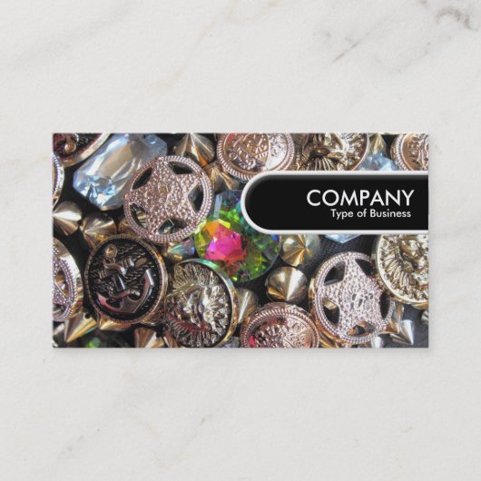 ラウンドエッジラベル – フリーマーケットきらきら光る 名刺 (正面)