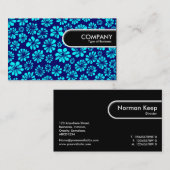 ラウンドエッジラベル – 青のシェードフローラ 名刺 (正面/裏面)