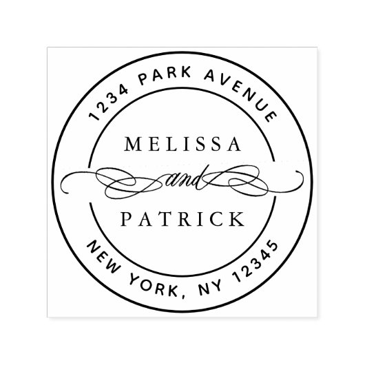 ラウンドエレガントウェディング差出人住所 セルフインキングスタンプ (デザイン)