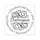 ラウンドエレガントファンシークラシック結婚差出人住所 セルフインキングスタンプ (デザイン)