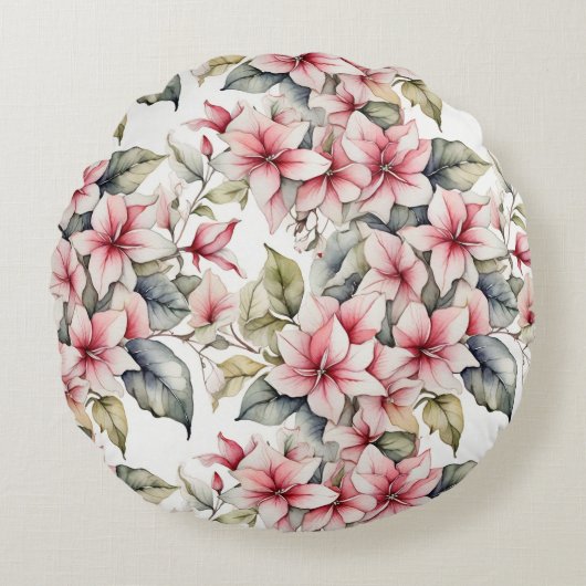 ラウンドエレガントフローラパターン（の模様が）あるクッション ラウンドクッション (正面)