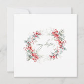 ラウンドエレガントリースクリスマスウィンターフォトスクエア シーズンカード (正面)