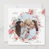 ラウンドエレガントリースクリスマスウィンターフォトスクエア シーズンカード (裏面)